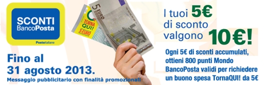 sconti bancoposta